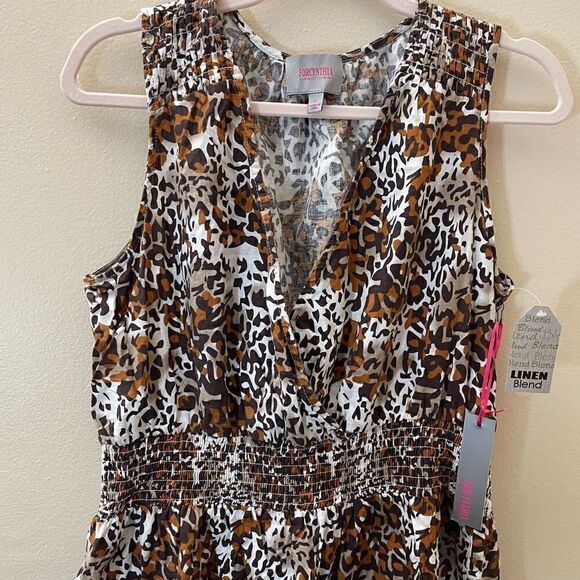 New! Forcynthia Beachwear| Large|Linen|Coverup|Cheetah|Has Stretch - Picture 6 of 17